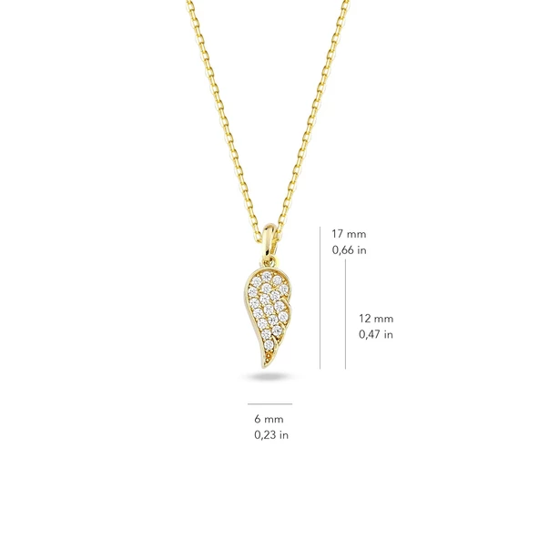 14 Ayar Altın Melek Kanadı Kolye 1.94 gr - Resim 2