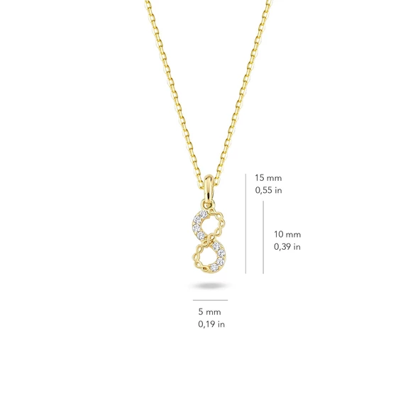 14 Ayar Altın Sonsuzluk Kolye 1,63 gr - Resim 2