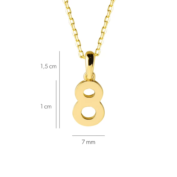 14 Ayar Sekiz Rakamı Altın Kolye 1,7 gr - 2