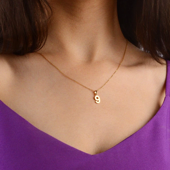 14 Ayar Dokuz Rakamı Altın Kolye 1,67 gr - Resim 3