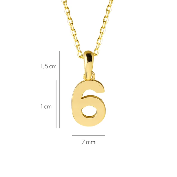 14 Ayar Altı Rakamı Altın Kolye 1,72 gr - Resim 2