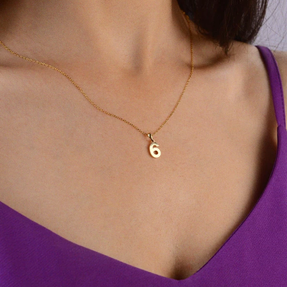 14 Ayar Altı Rakamı Altın Kolye 1,72 gr - Resim 3