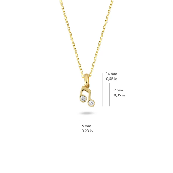 14 Ayar Altın Nota Kolye 1.91 gr - Resim 2