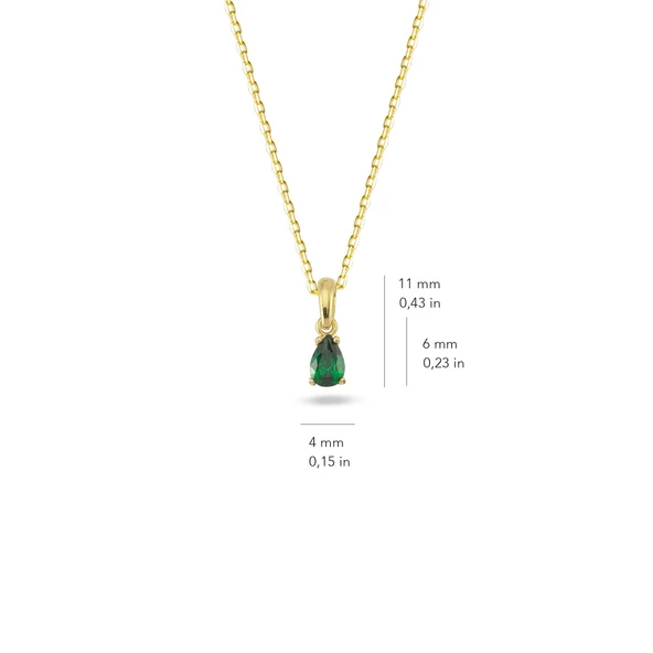 14 Ayar Altın Zümrüt Taşlı Kolye 1,69 gr - Resim 2