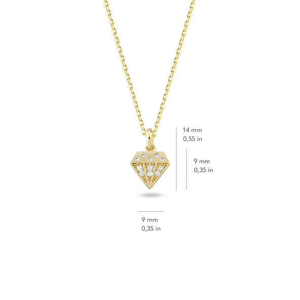 14 Ayar Altın Pırlanta Simgesi Kolye 1.95 gr - Resim 2