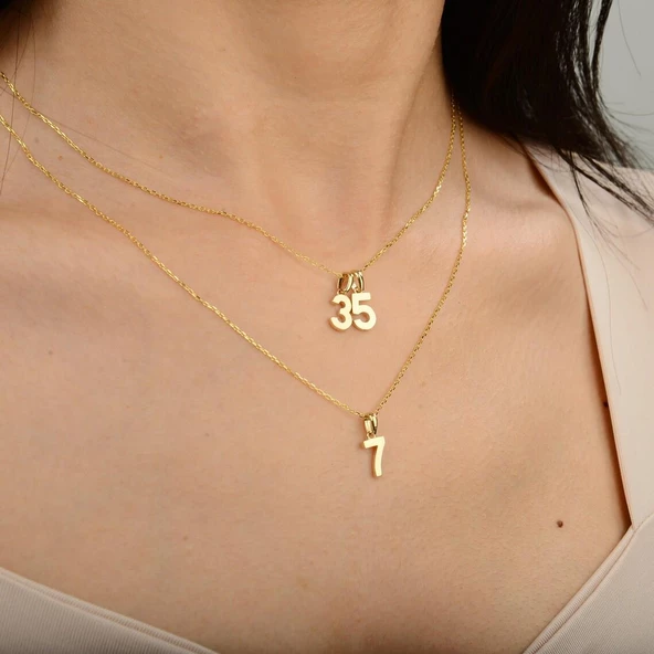 14 Ayar Sekiz Rakamı Altın Kolye 1,7 gr - 10
