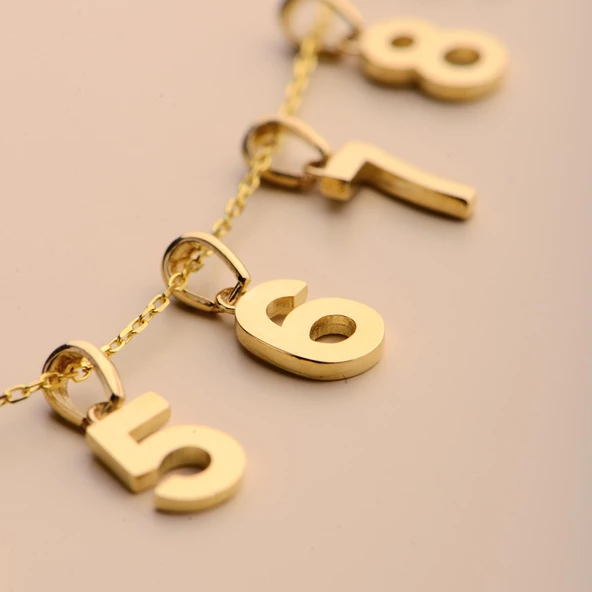 14 Ayar Dört Rakamı Altın Kolye 1,67 gr - Resim 9