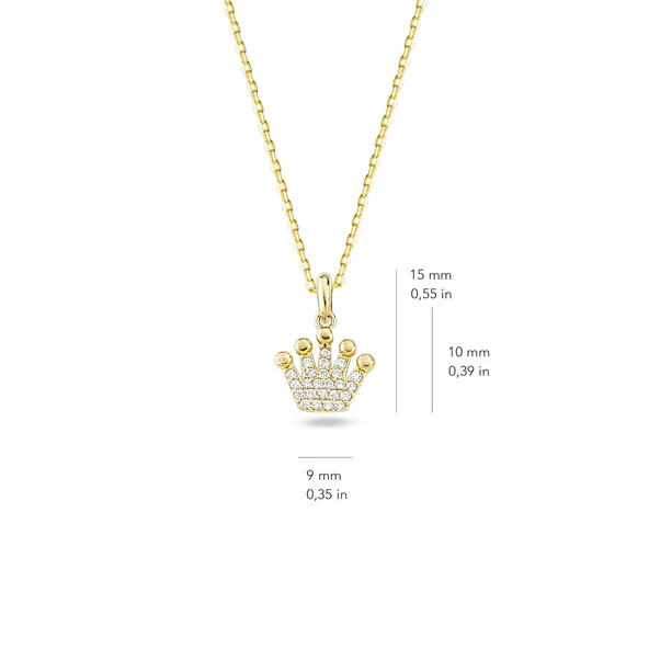 14 Ayar Altın Taç Kolye 1,87 gr - 2