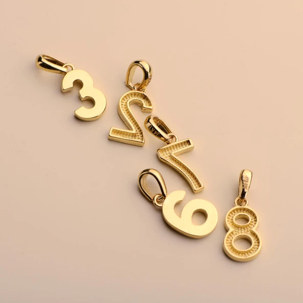 14 Ayar Bir Rakamı Altın Kolye 1,58 gr - 4