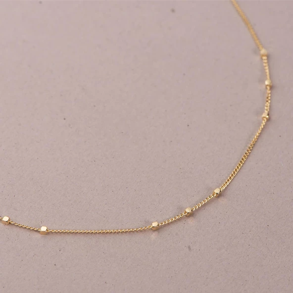 14 Ayar Satürn Altın Zincir Kolye - 1.85 gr - Resim 6