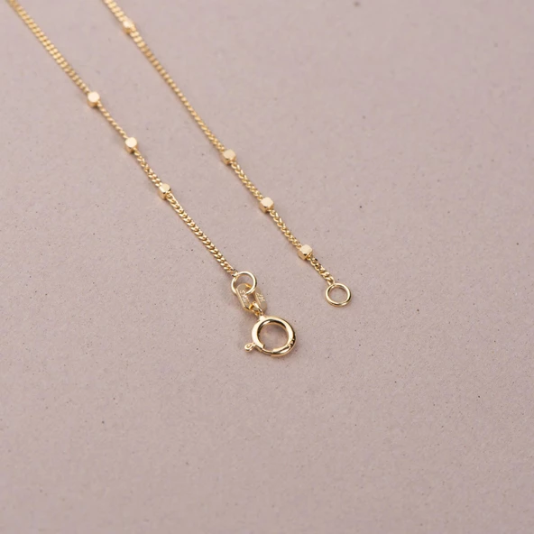 14 Ayar Satürn Altın Zincir Kolye - 1.85 gr - Resim 7