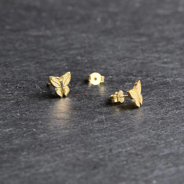14 Ayar Altın Kelebek Küpe 1,64 gr