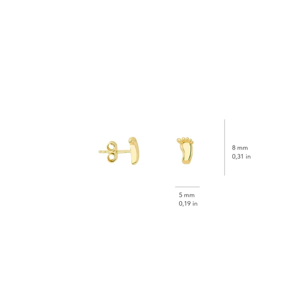 14 Ayar Altın Bebek Ayak İzi Küpe 0,98 gr - 4