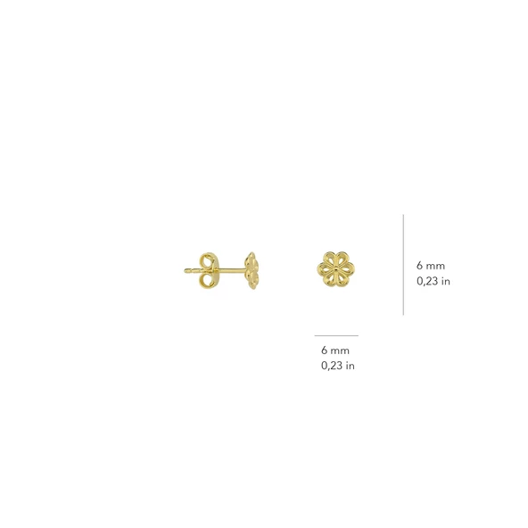 14 Ayar Altın Papatya Küpe 0,89 gr - 4