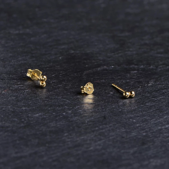14 Ayar Altın Minik Top Küpe 0,72 gr - 3