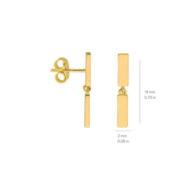 14 Ayar Sallantılı Altın Küpe 1,97 gr - 5