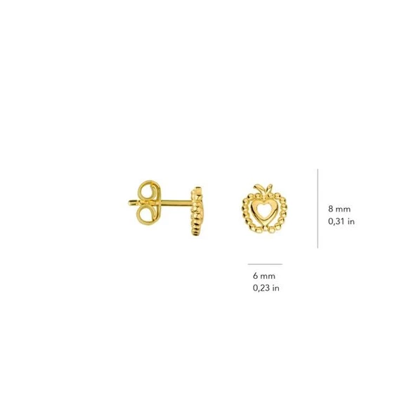 14 Ayar Altın Elma Küpe 1,06 gr - Resim 5