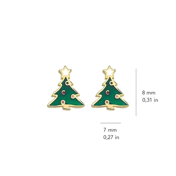 14 Ayar Altın Çam Ağacı Küpe 0,90 gr - 2