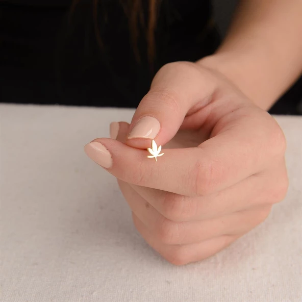 14 Ayar Altın Yaprak Küpe 0,95 gr - 4