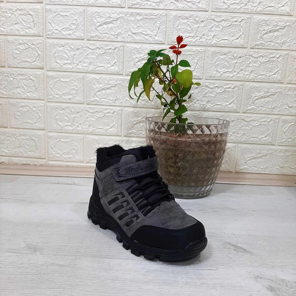 Black Sea 542 Füme Kürklü Fermuarlı Cırtlı Erkek Çocuk Bot - 3