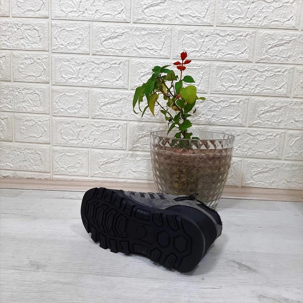 Black Sea 542 Füme Kürklü Fermuarlı Cırtlı Erkek Çocuk Bot - 5