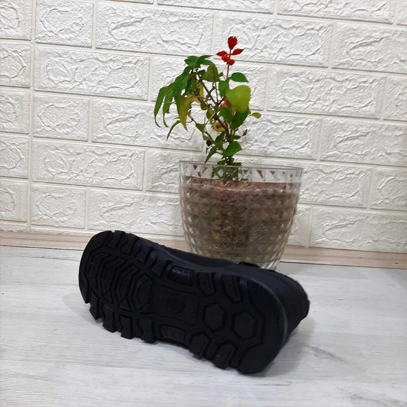 Black Sea 542 Siyah-Kırmızı Kürklü Fermuarlı Cırtlı Erkek Çocuk Bot - 5