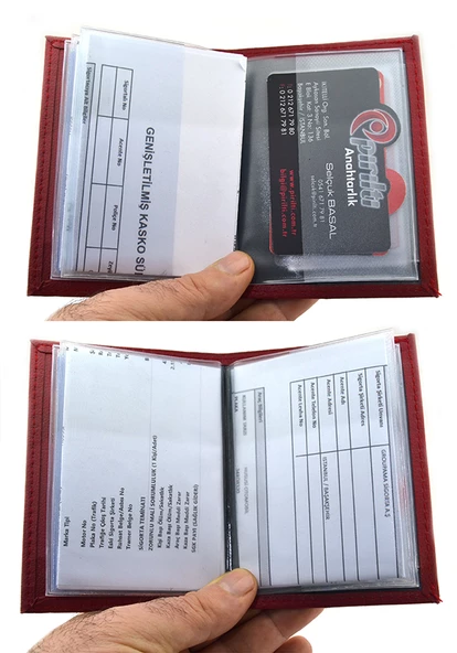 Araç Ruhsat Kabı Kırmızı - Oset - 4
