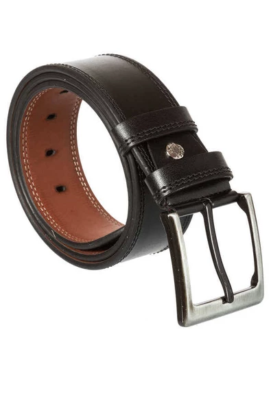 Siyah Suni Deri Dikişli Model 4.5 cm.lik Spor Kemer - 4500-11 ürün görseli