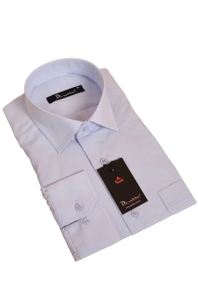 Açık Mavi Rahat Kesim Cepli Uzun Kol Regular Fit Erkek Gömlek  - 150-3 ürün görseli