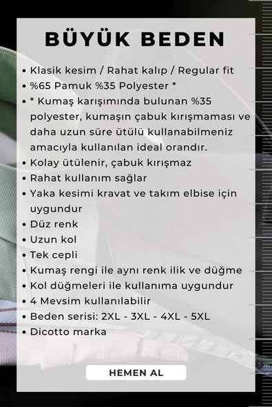 Beyaz Büyük Beden Rahat Kesim Cepli Uzun Kol Regular Fit Erkek Gömlek  - 150-1 - 4