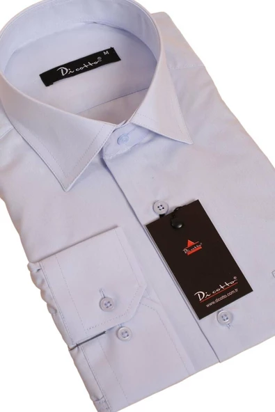 Açık Mavi Rahat Kesim Cepli Uzun Kol Regular Fit Erkek Gömlek  - 150-3 - Resim 2