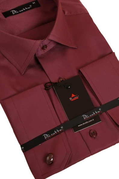 Mürdüm Rahat Kesim Micro Kumaş Kol Düğmeli Regular Fit Erkek Gömlek - 190-23 - Resim 2