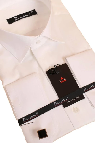 Krem Rahat Kesim Micro Kumaş Kol Düğmeli Regular Fit Erkek Gömlek - 190-10 - Resim 2