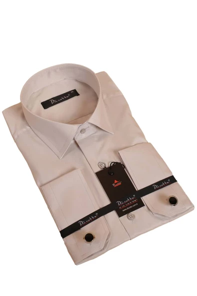 Açık Gri Rahat Kesim Micro Kumaş Kol Düğmeli Regular Fit Erkek Gömlek - 190-9