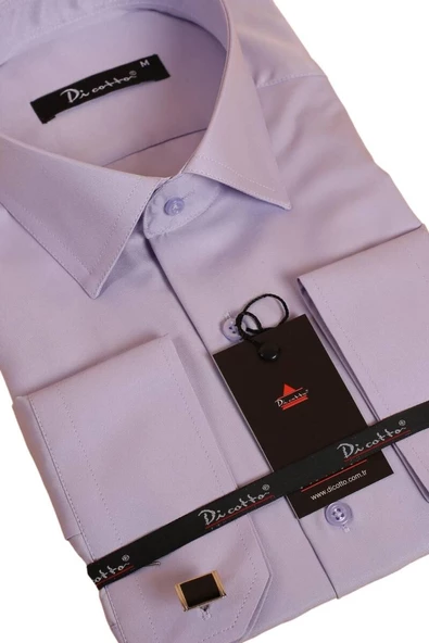 Lila Rahat Kesim Micro Kumaş Kol Düğmeli Regular Fit Erkek Gömlek - 190-3 - Resim 2