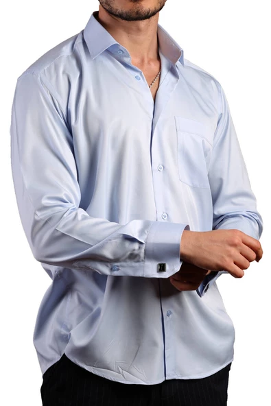 Mavi Rahat Kesim Micro Kumaş Kol Düğmeli Regular Fit Erkek Gömlek - 190-4