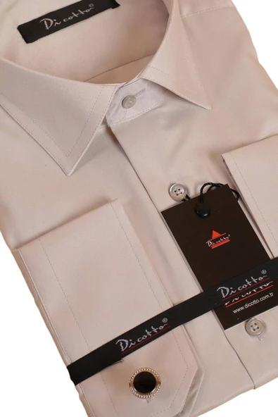 Açık Gri Rahat Kesim Micro Kumaş Kol Düğmeli Regular Fit Erkek Gömlek - 190-9 - Resim 2