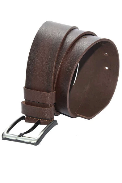 Kahverengi Hakiki Deri Düz Renk 4.5 cm.lik Spor Kemer - Tek Katmanlı Manda Derisi - 509-Düz-21SB - Resim 3