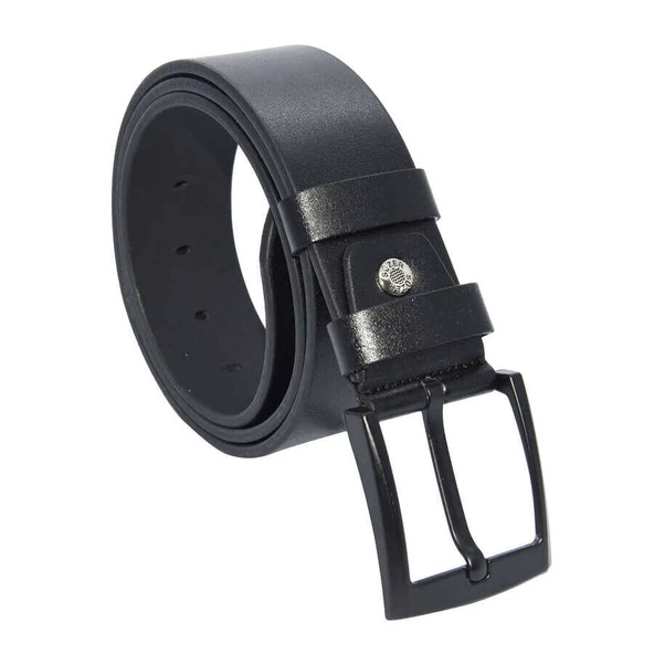 Siyah Suni Deri Düz Model 4.5 cm.lik Spor Kemer - 4500-Düz ürün görseli