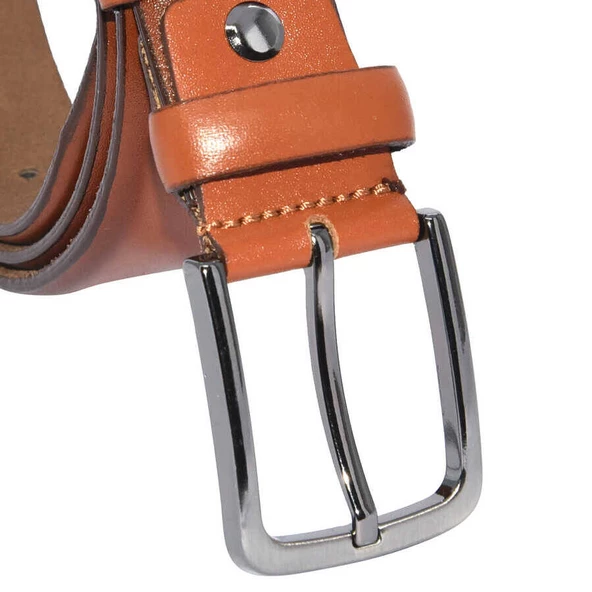 Taba Hakiki Deri Düz Renk 3.5 cm.lik Klasik Kemer - 208-Düz - Resim 3