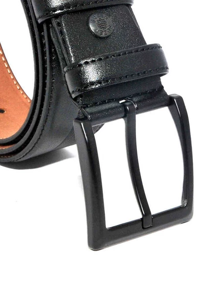 Siyah Suni Deri Desenli 4 cm.lik Klasik Kemer - 7400-01-21M - Resim 4