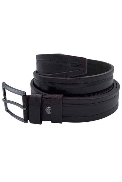 Koyu Kahve Hakiki Manda Derisi 3.5 cm.lik Klasik Kemer (Tek Katmanlı Manda Derisi) - 309-61 - Resim 2