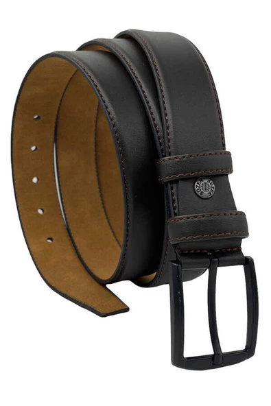 Kahverengi Büyük Beden Suni Deri Düz Renk 3.5 cm.lik Klasik Kemer - 8009-Battal ürün görseli