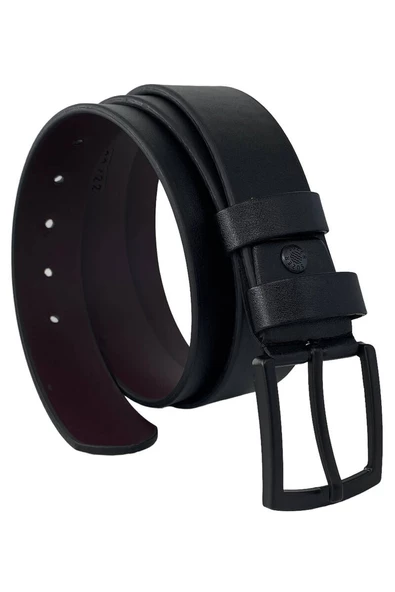 Siyah Suni Deri Dikişli Model 4 cm.lik Spor Kemer - 7000-Düz ürün görseli