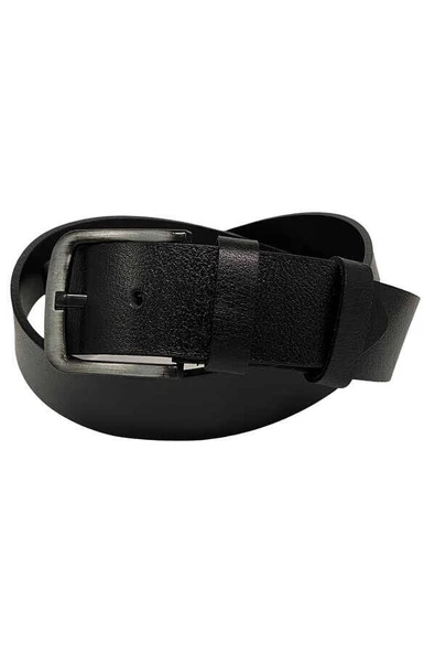 Siyah Hakiki Deri Düz Renk 4.5 cm.lik Spor Kemer- Tek Katmanlı Manda Derisi - 500-Düz-22Y - Resim 4