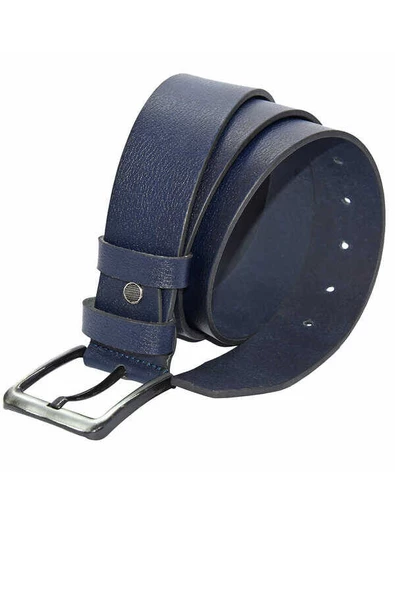 Lacivert Hakiki Deri Düz Renk 4.5 cm.lik Spor Kemer - Tek Katmanlı Manda Derisi - 505-Düz-21S - Resim 3