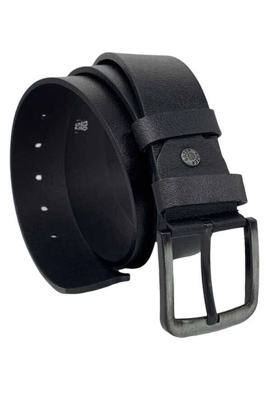 Siyah Hakiki Deri Düz Renk 4.5 cm.lik Spor Kemer- Tek Katmanlı Manda Derisi - 500-Düz-22Y ürün görseli