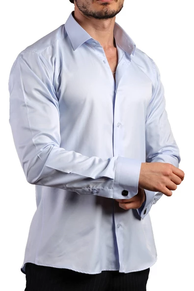 Mavi 8 Drop Ekstra Uzun Kol Dar Kesim Micro Kumaş Kol Düğmeli Slim Fit Erkek Gömlek - 197-4 - Resim 2