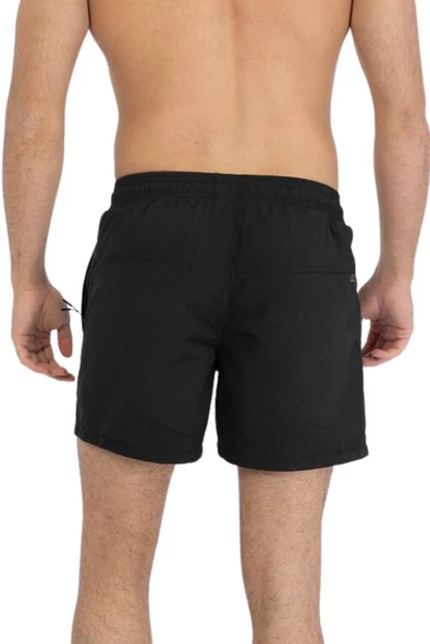 Siyah Su İtici Özellikli Düz Renk Basic Erkek Plaj Deniz Şort Mayo - 301-Siyah - Resim 2