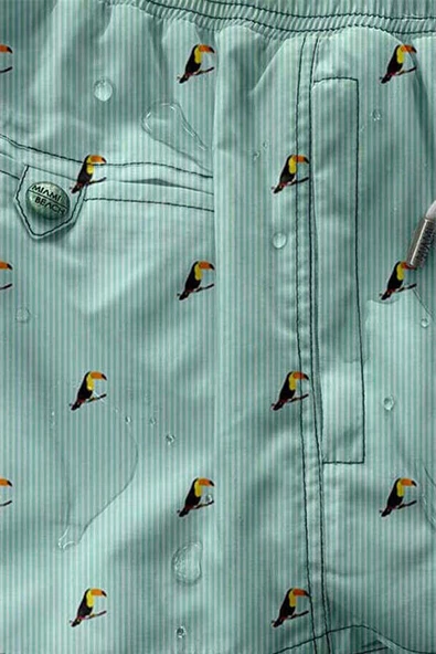 Mint Su İtici Özellikli Dijital Baskılı Erkek Deniz Şort Mayo - 167-Mint - Resim 4